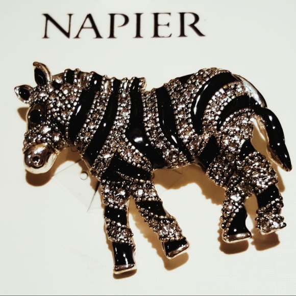 Napier | Zebra Brooch | B/W - Picture 4 of 4